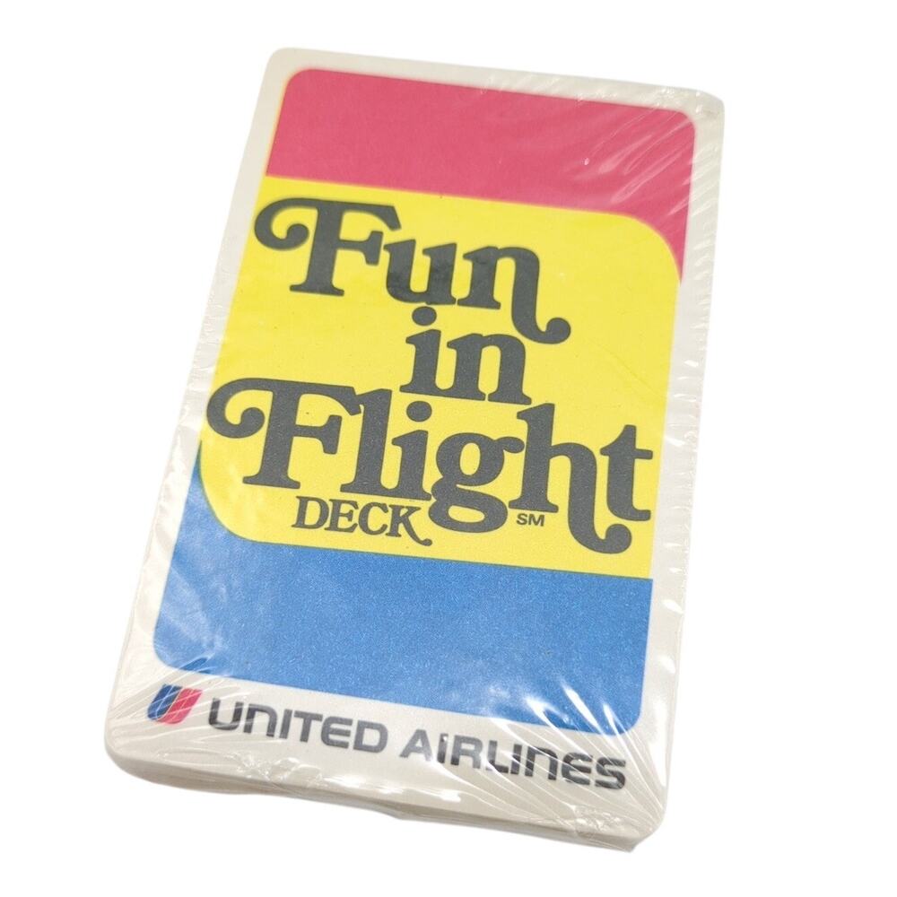 Vintage United Airlines Fun in Flight Deck Playing Cards New Sealed Aviation